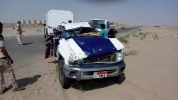 عدن.. وفاة وإصابة 5 من أفراد من الحزام الأمني في انقلاب دورية عسكرية