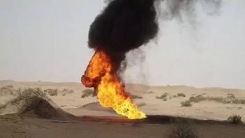 شبوة.. مجهولون يفجرون أنبوب نقل النفط في رضوم