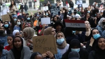 احتجاجات في لندن ضد بيع بريطانيا الأسلحة للسعودية والإمارات