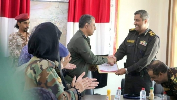 شرطة وأمن المهرة تنظم احتفالية تكريمية وتوديعية للعميد الجابري بمناسبة انتهاء عمله نائبا لمدير عام شرطة المحافظة