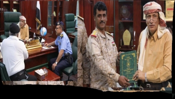 المهرة .. المحافظ يطلع على أوضاع القوات البحرية وخفر السواحل وقوات الشرطة الجوية بمطار الغيضة