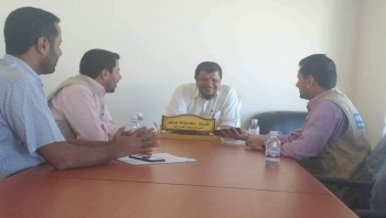 أمين عام محلي المهرة يناقش مع مكتب الأمم المتحدة لخدمات المشاريع UNOPS المشاريع المنفذة والمستقبلية بالمحافظة