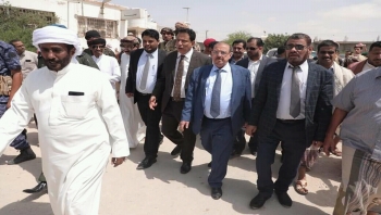 رئيس مجلس النواب ومحافظ المهرة ووزير الكهرباء ووكيل الشباب يتفقدون مرافق مستشفى الغيضة المركزي ومركز الغسيل الكلوي