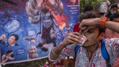 فيروس كورونا: جماعة هندوسية تقيم حفلا لشرب بول البقر للوقاية من الفيروس