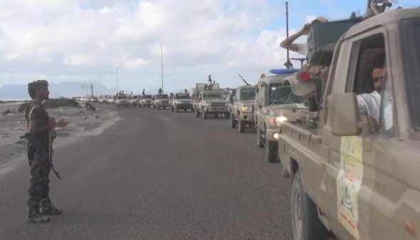 قوات من ألوية العمالقة تصل شبوة للمشاركة في المعارك "جبهة بيحان"