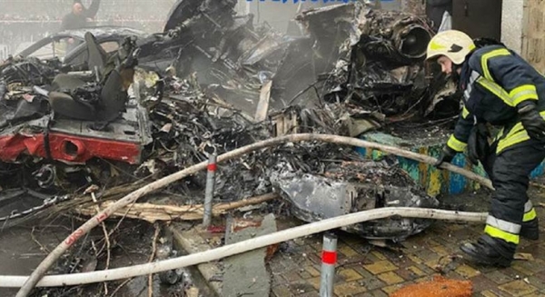 كييف.. مقتل 18 شخصاً بتحطم طائرة شرق العاصمة الأوكرانية بينهم وزير الداخلية ونائبه