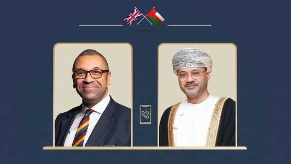 وزيرا خارجية سلطنة عمان وبريطانيا يبحثان تطورات الأوضاع في فلسطين
