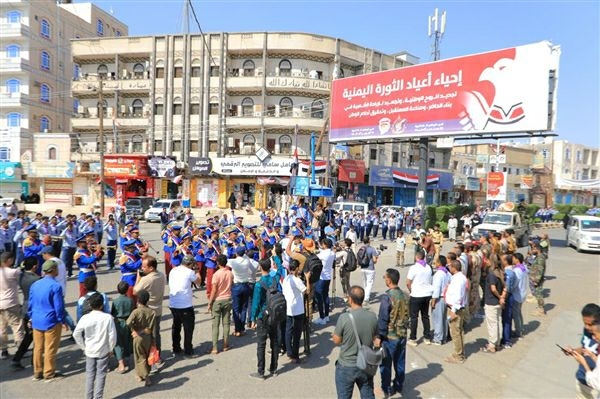 مارب تدشن فعاليات الاحتفاء بأعياد الثورة اليمنية بعروضات كشفية مهيبة