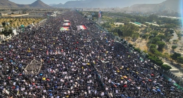 صنعاء...مظاهرة جماهيرية حاشدة تستنكر العدوان الإسرائيلي على اليمن وغزة