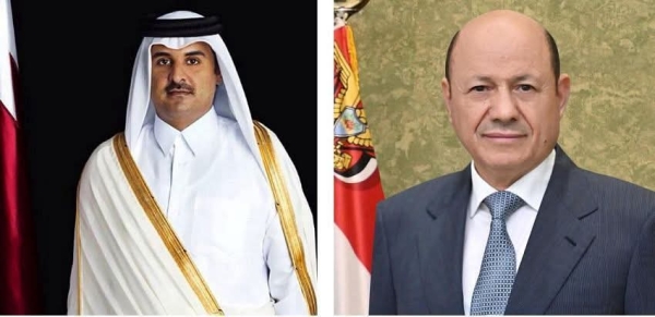 العليمي يبعث برقية عزاء إلى أمير قطر في وفاة الشيخ حمد بن خليفة